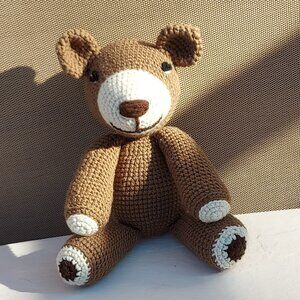 SOLD new handmade crochet teddy bear.